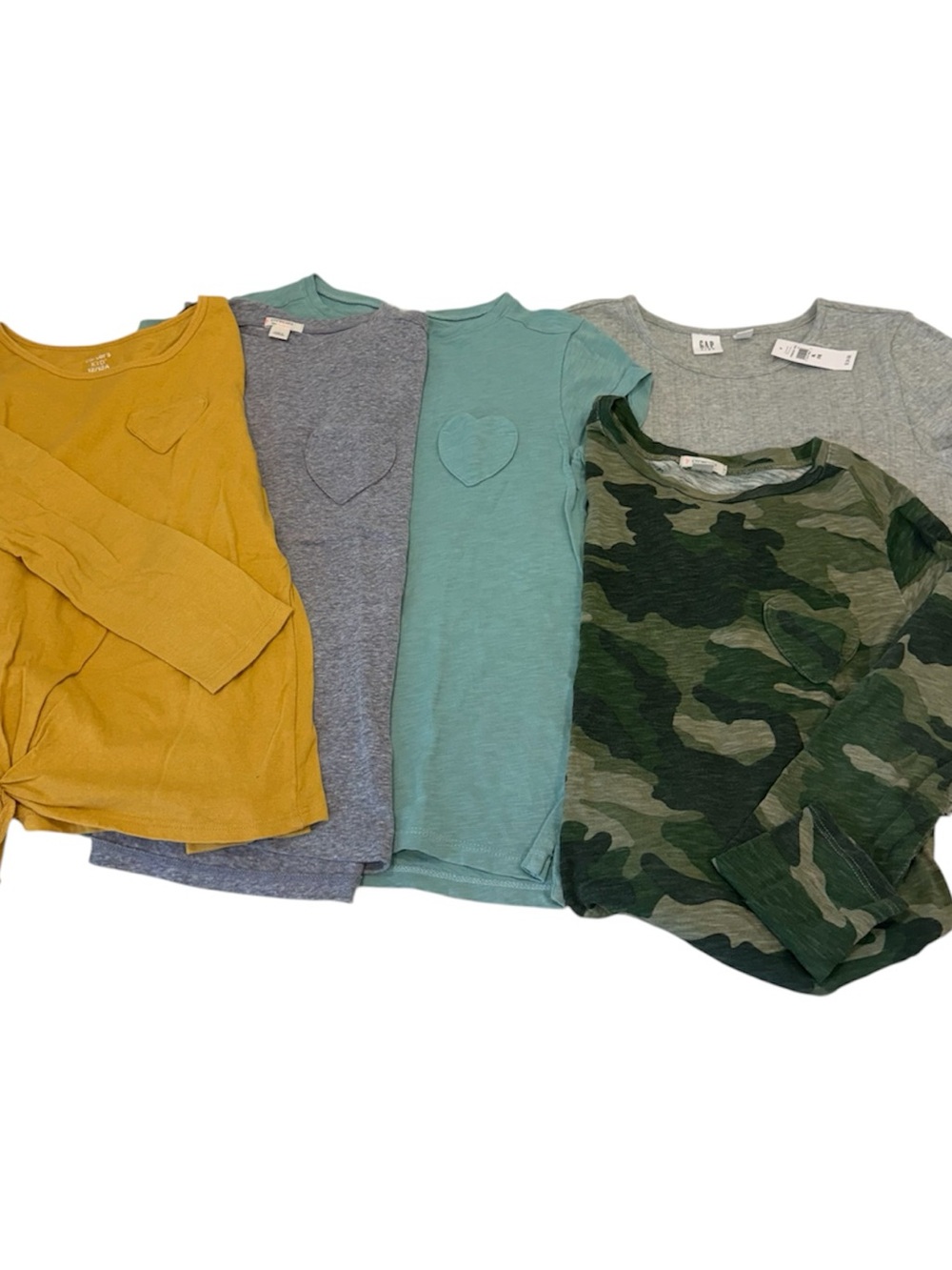 Girls' Crew Cut , Gap Long and short sleeves Heart Pocket Tee  size 10-11-12